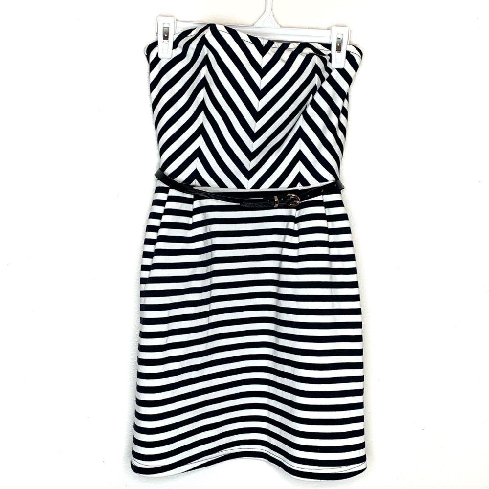 Charlotte Russe |Striped Sweetheart neckline dress